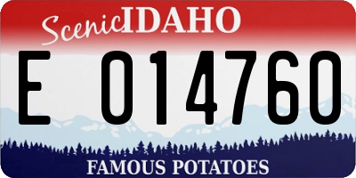 ID license plate E014760