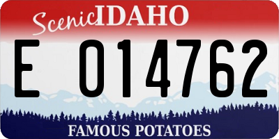 ID license plate E014762