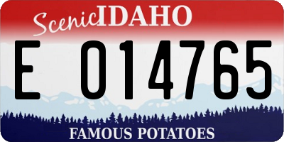 ID license plate E014765
