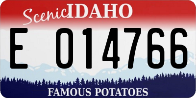 ID license plate E014766