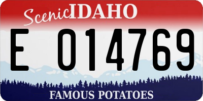 ID license plate E014769