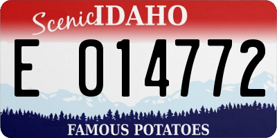 ID license plate E014772