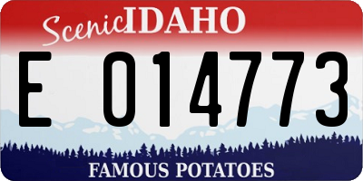 ID license plate E014773