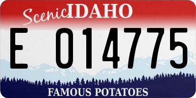 ID license plate E014775