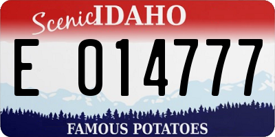 ID license plate E014777