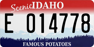 ID license plate E014778