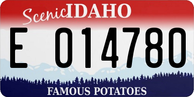 ID license plate E014780