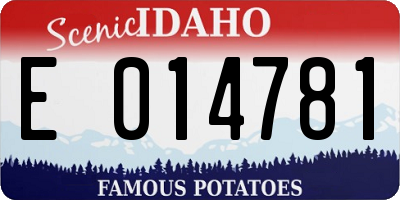 ID license plate E014781