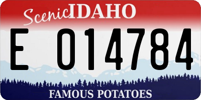 ID license plate E014784