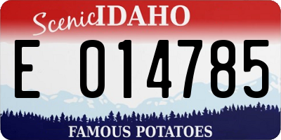 ID license plate E014785