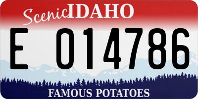 ID license plate E014786