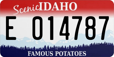 ID license plate E014787