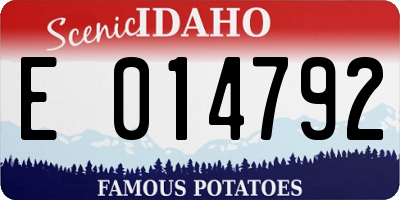 ID license plate E014792
