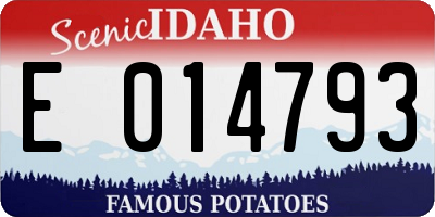 ID license plate E014793