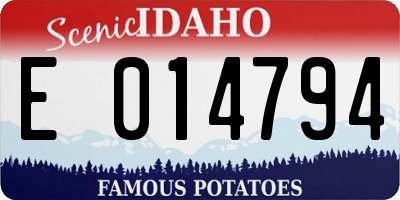 ID license plate E014794