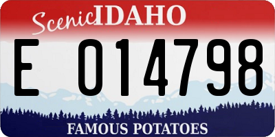 ID license plate E014798