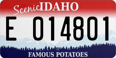 ID license plate E014801