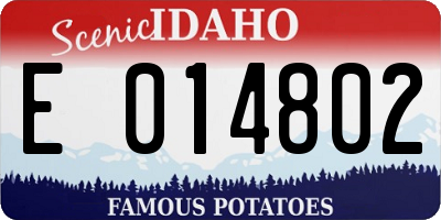 ID license plate E014802