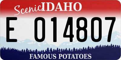 ID license plate E014807
