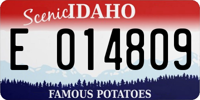 ID license plate E014809