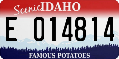 ID license plate E014814