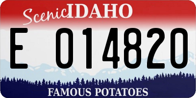 ID license plate E014820