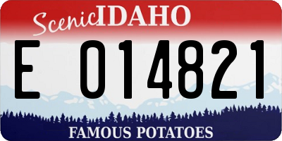 ID license plate E014821