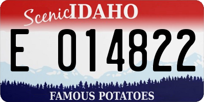 ID license plate E014822