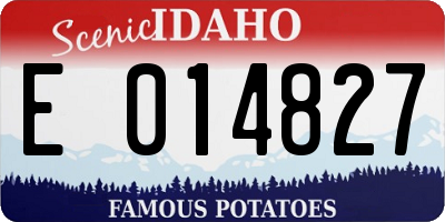 ID license plate E014827