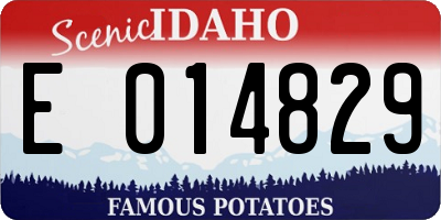 ID license plate E014829