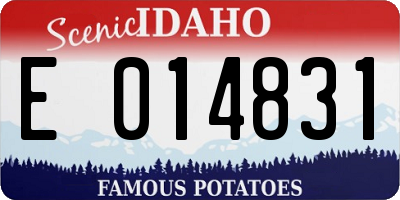 ID license plate E014831