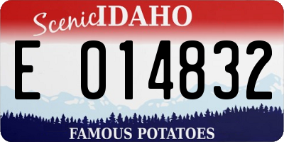 ID license plate E014832