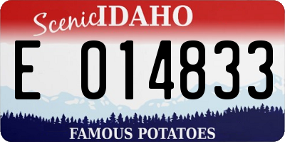 ID license plate E014833