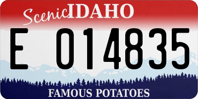 ID license plate E014835