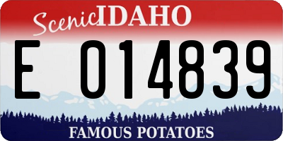 ID license plate E014839