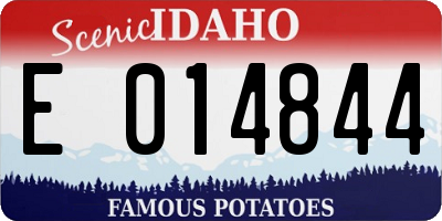 ID license plate E014844