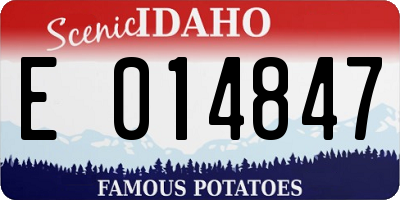 ID license plate E014847