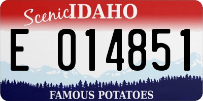 ID license plate E014851