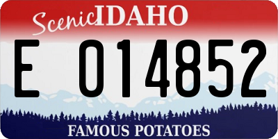ID license plate E014852