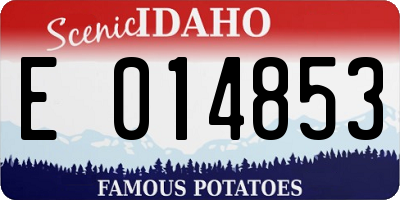 ID license plate E014853