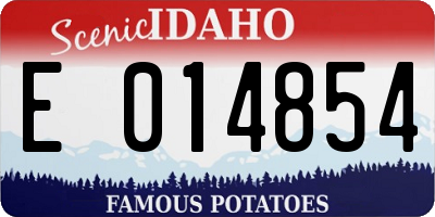 ID license plate E014854