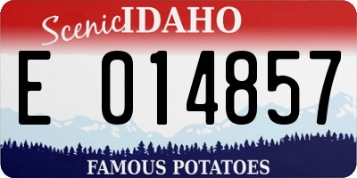 ID license plate E014857