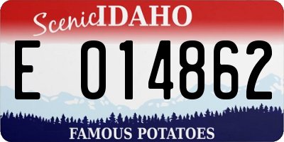 ID license plate E014862