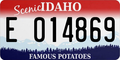 ID license plate E014869