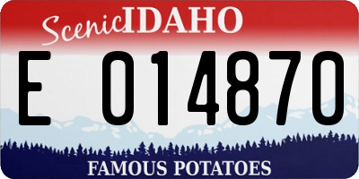 ID license plate E014870