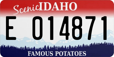 ID license plate E014871