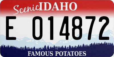 ID license plate E014872