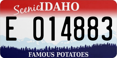ID license plate E014883