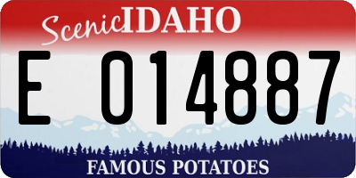 ID license plate E014887