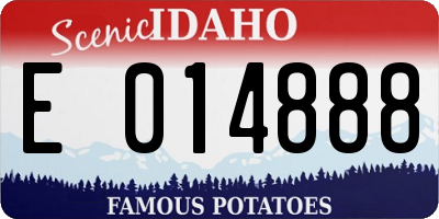 ID license plate E014888